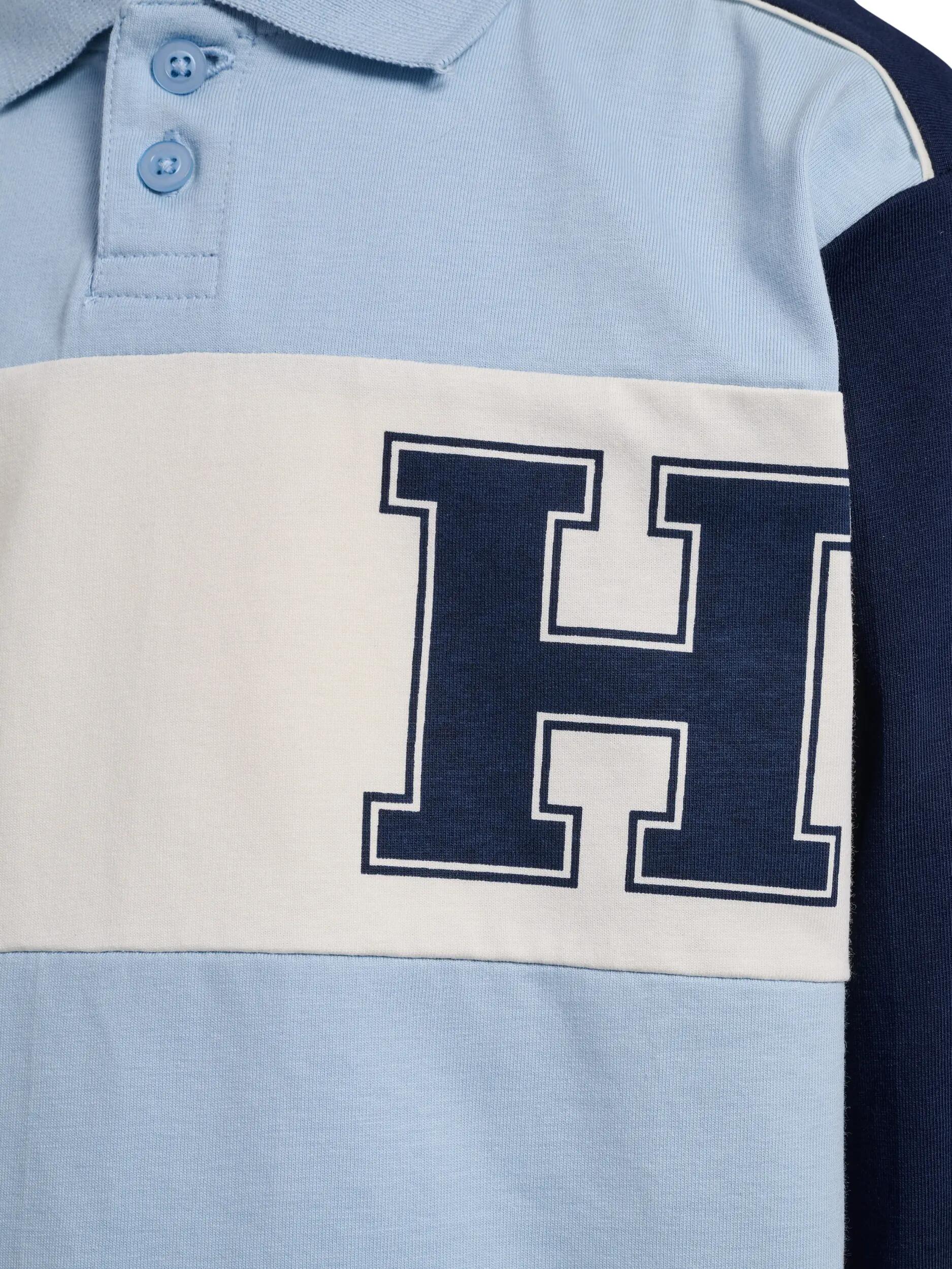 hummel polo em jersey manga comprida para crianças em algodão orgânico – 6/8