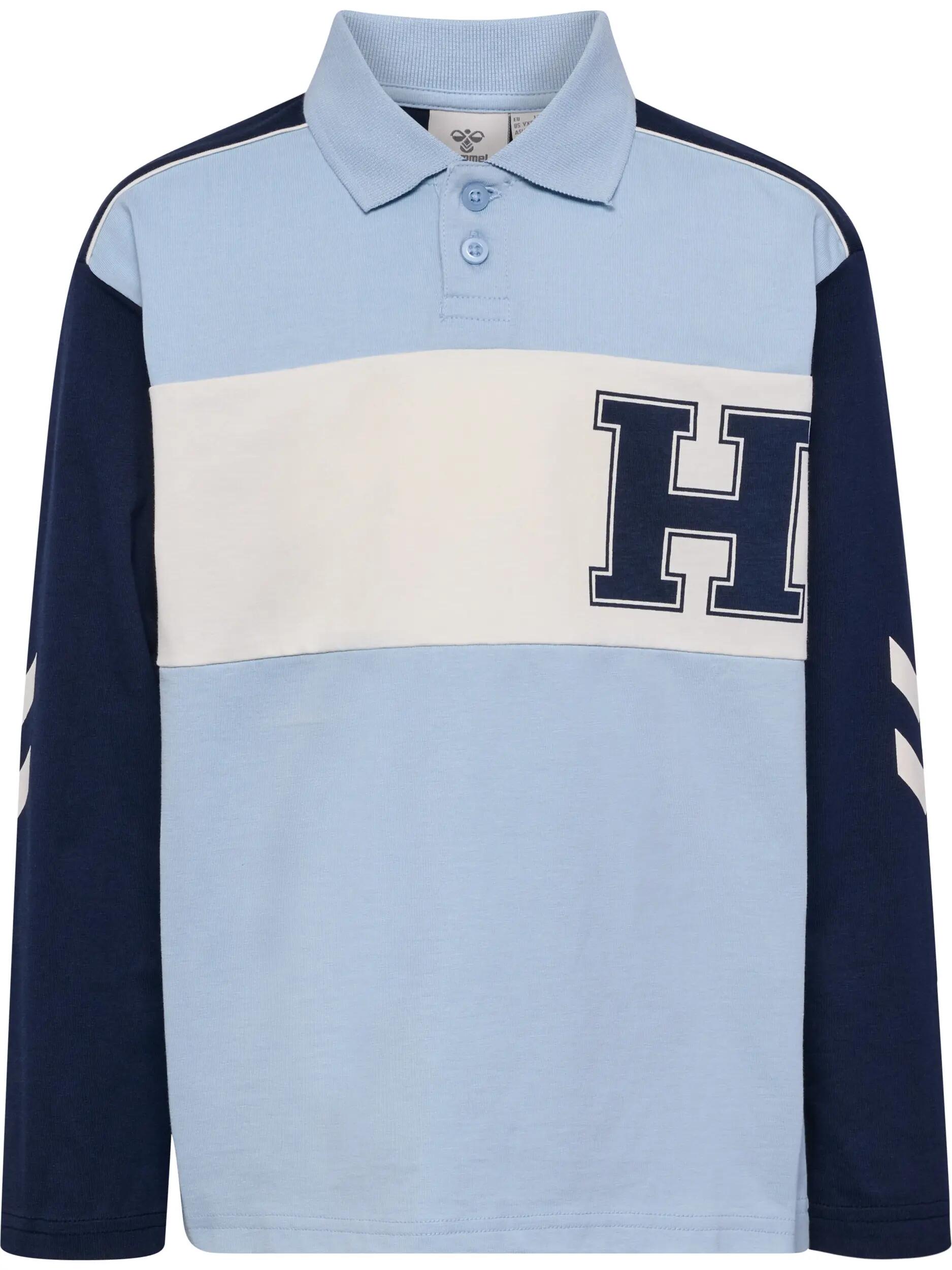 hummel polo em jersey manga comprida para crianças em algodão orgânico – 4/8