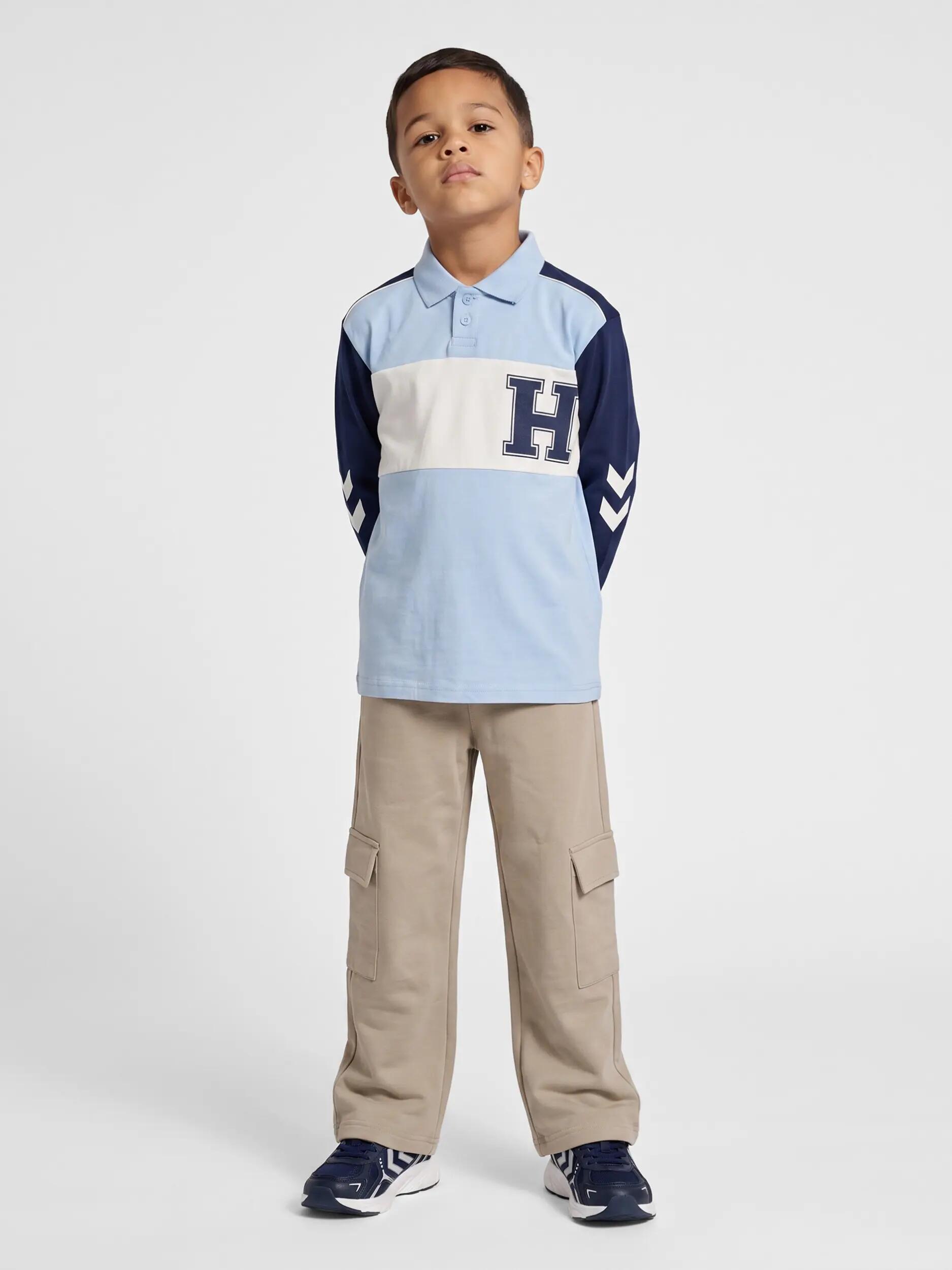 hummel polo em jersey manga comprida para crianças em algodão orgânico – 3/8