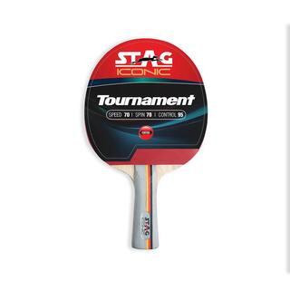 STAG ICONIC Tournament Table Tennis Racket | 6-Ply Wooden Blade | Comfortable Grip | Beginner to Advanced