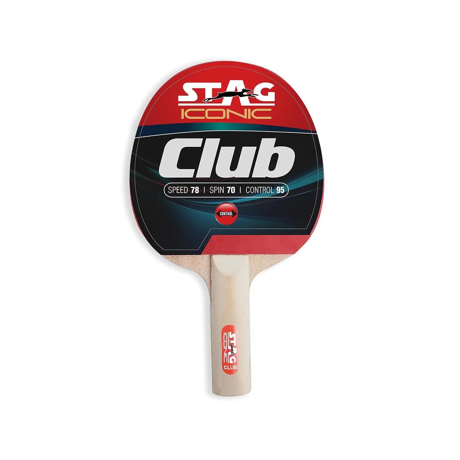 STAG ICONIC Club Table Tennis Racket | Lightweight Design | 3 mm Sponge | Easy Control | Red/Black -  1