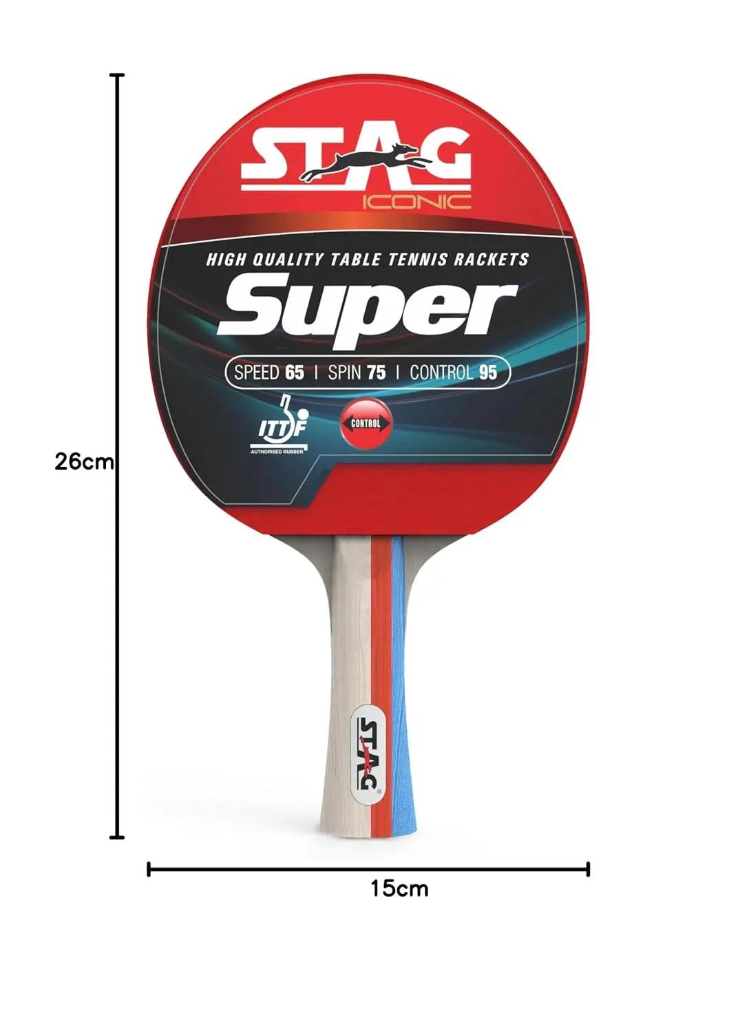 STAG ICONIC Super Series Table Tennis Racket | ITTF Approved Rubber | Intermediate | Pack of 2 -  2