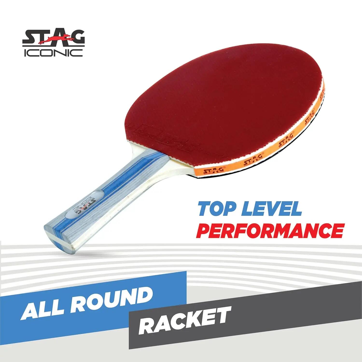 STAG ICONIC All Round Table Tennis Racket | 6-Ply Wooden Blade | 3 mm Sponge | Balanced Speed & Control -  5