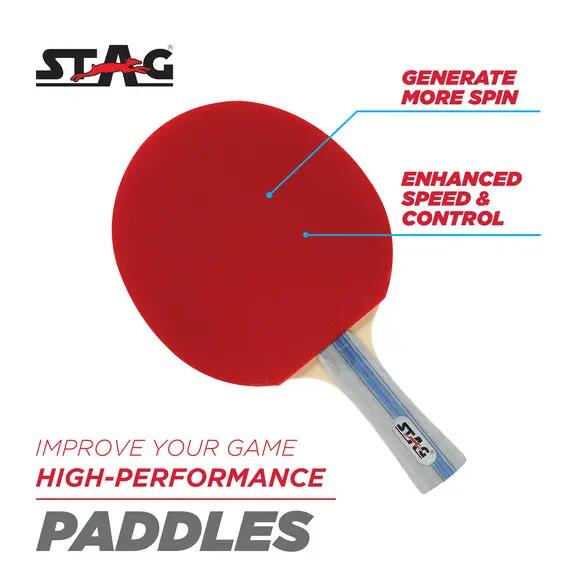 STAG ICONIC Wood 4 Star Table Tennis Set | Rackets & Balls Included | Professional Ping Pong Playset -  3