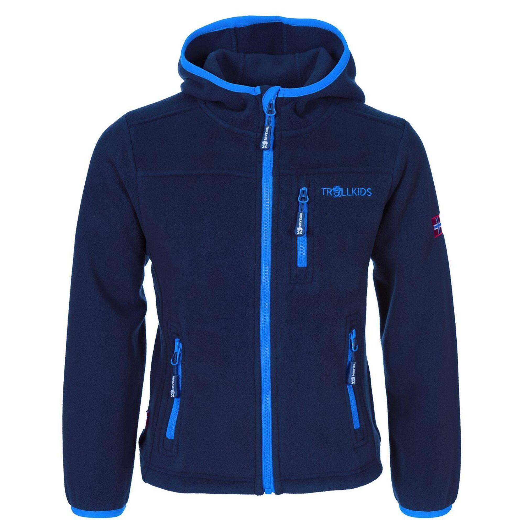 Stavangar children's windproof fleece jacket navy/light blue