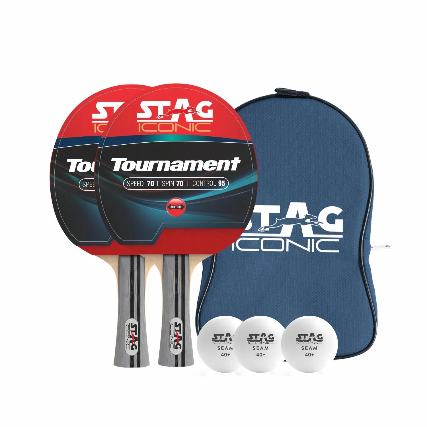 STAG ICONIC Tournament Professional Table Tennis Set | Rackets & Balls Included | All-in-One Ping Pong Playset -  1
