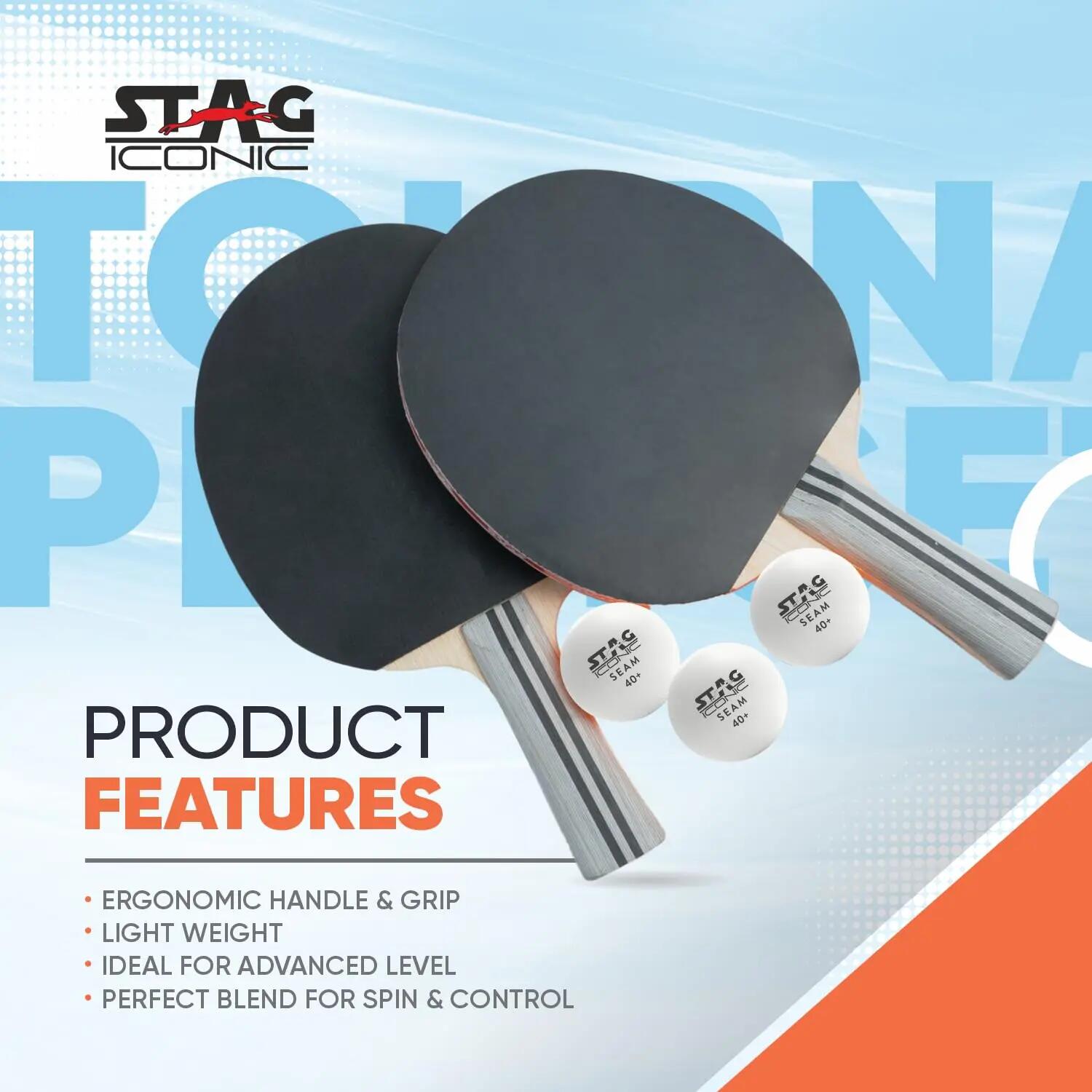 STAG ICONIC Tournament Professional Table Tennis Set | Rackets & Balls Included | All-in-One Ping Pong Playset -  4