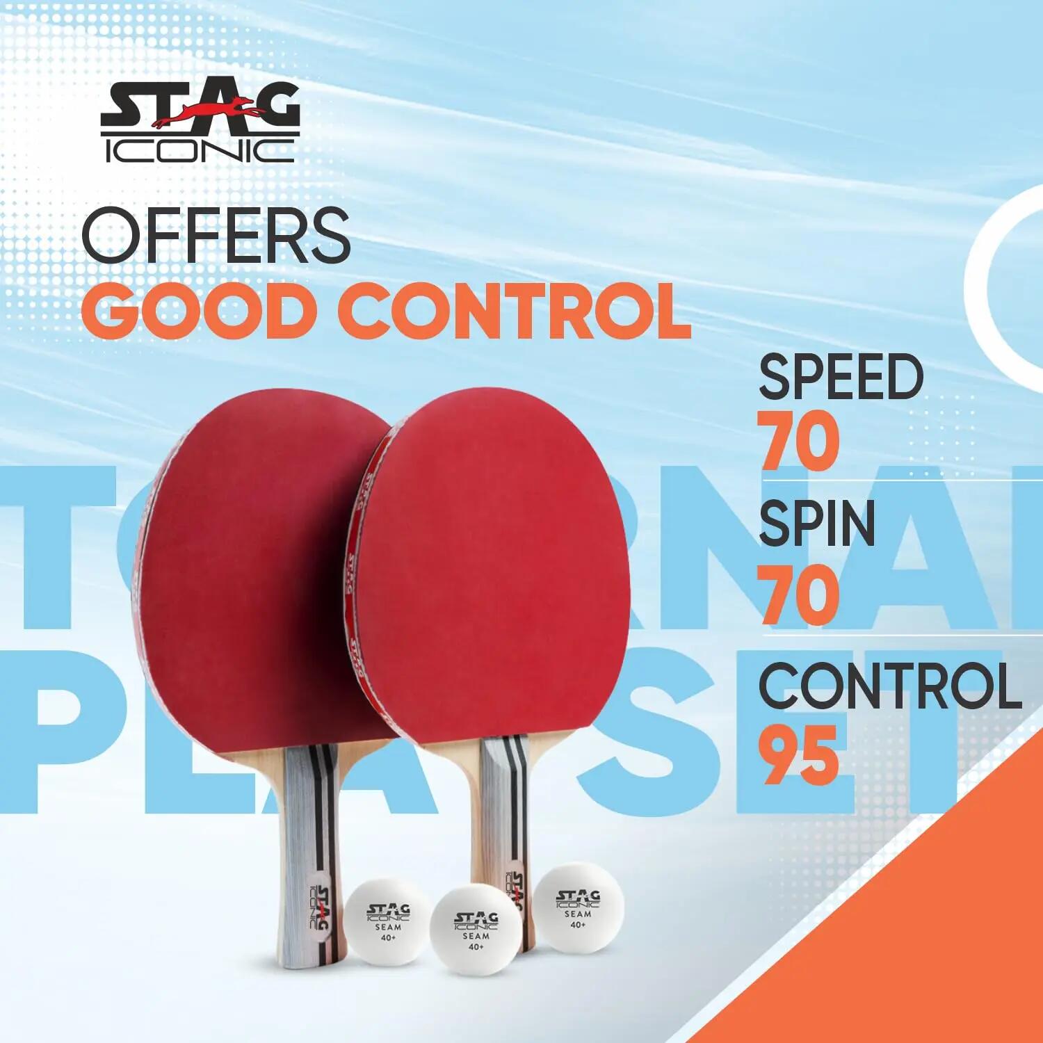 STAG ICONIC Tournament Professional Table Tennis Set | Rackets & Balls Included | All-in-One Ping Pong Playset -  3