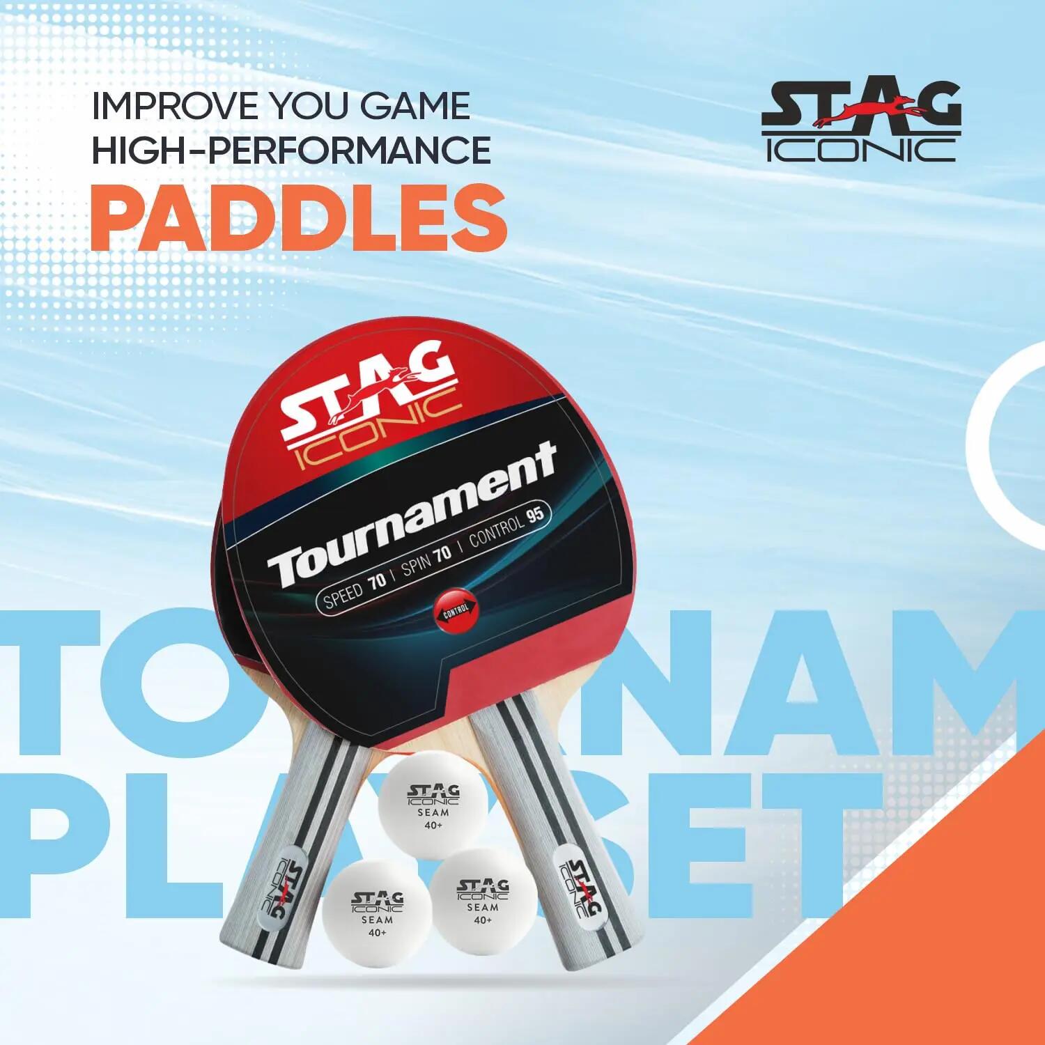 STAG ICONIC Tournament Professional Table Tennis Set | Rackets & Balls Included | All-in-One Ping Pong Playset -  2