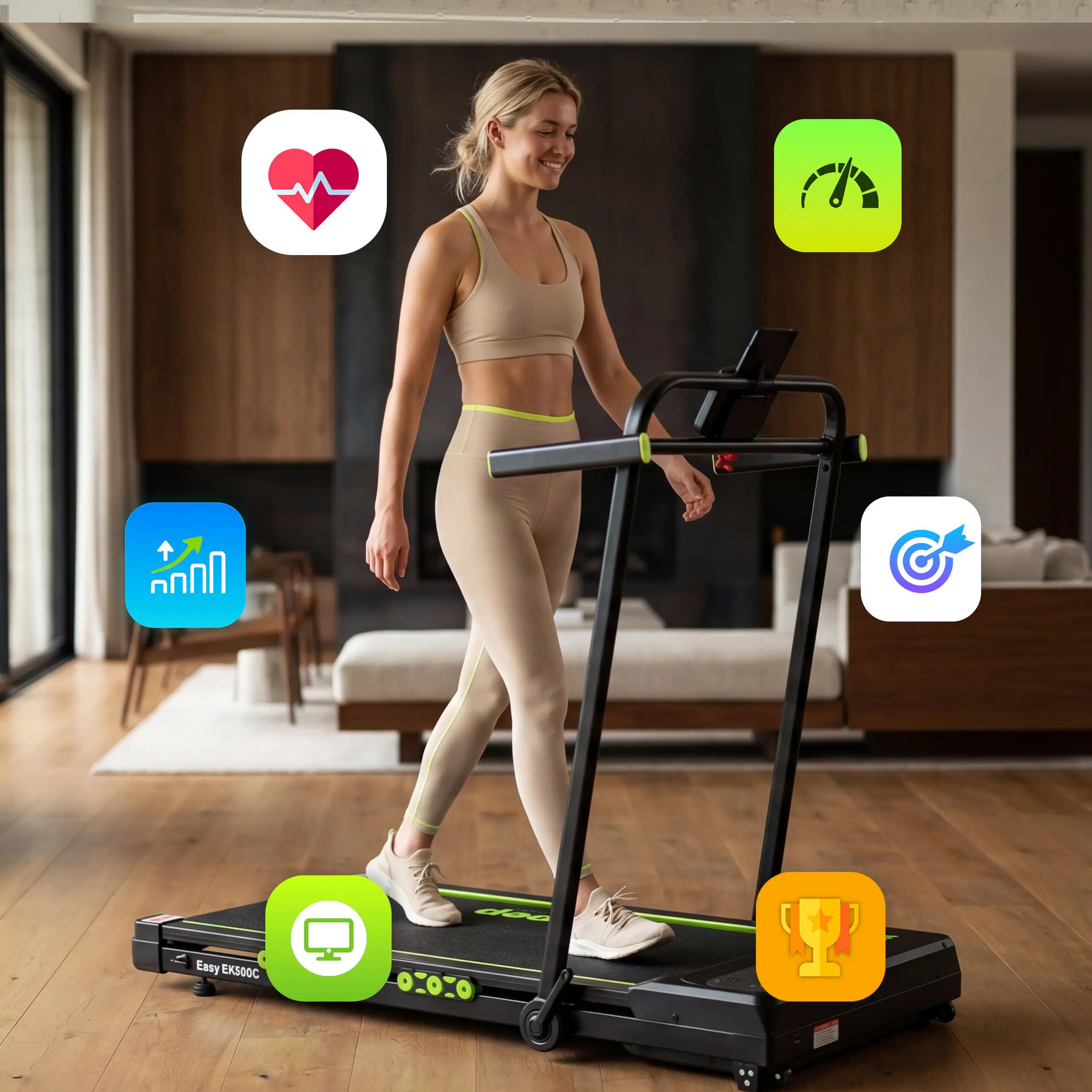 Bieżnia elektryczna składana z automatycznym nachyleniem Weep Easy 12km/h APP 10/11