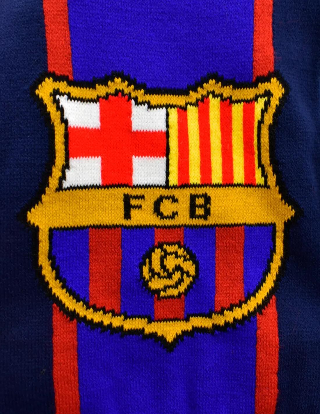 FC Barcelona szalik kibica dwustronny Double Knitted Scarf granatowy 3/4