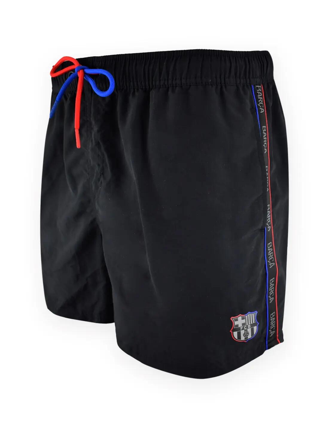 Maillot de bain noir du Barça avec cordon de serrage aux couleurs blaugrana 1/2