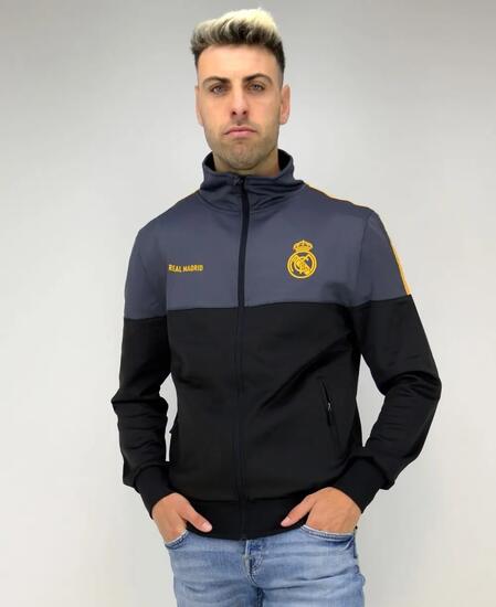 Cardigan Real Madrid noir et or haut de gamme