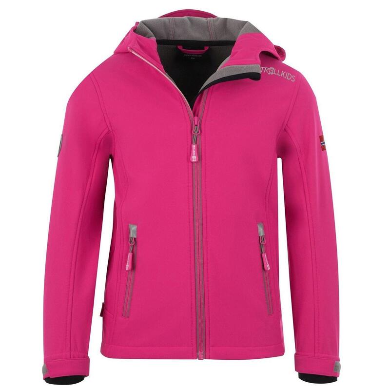 Mädchen Softshelljacke Trollfjord Wasserabweisend Magenta / Grau