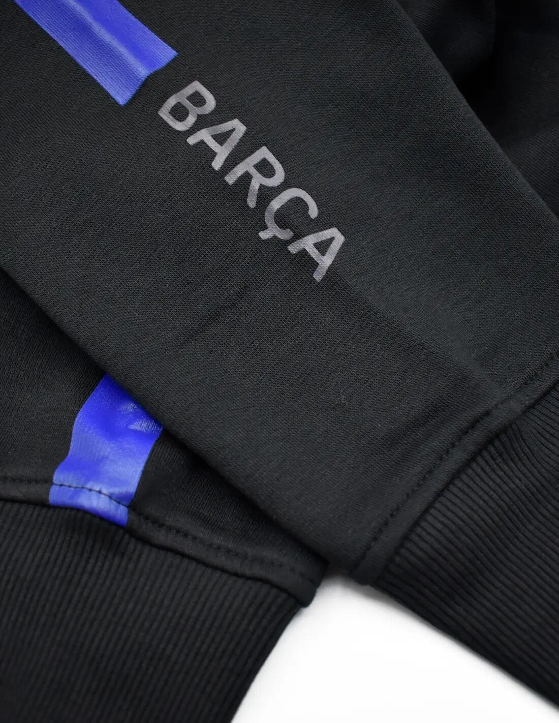 Hanorac negru pentru copii Barcelona 2024-25 4/5