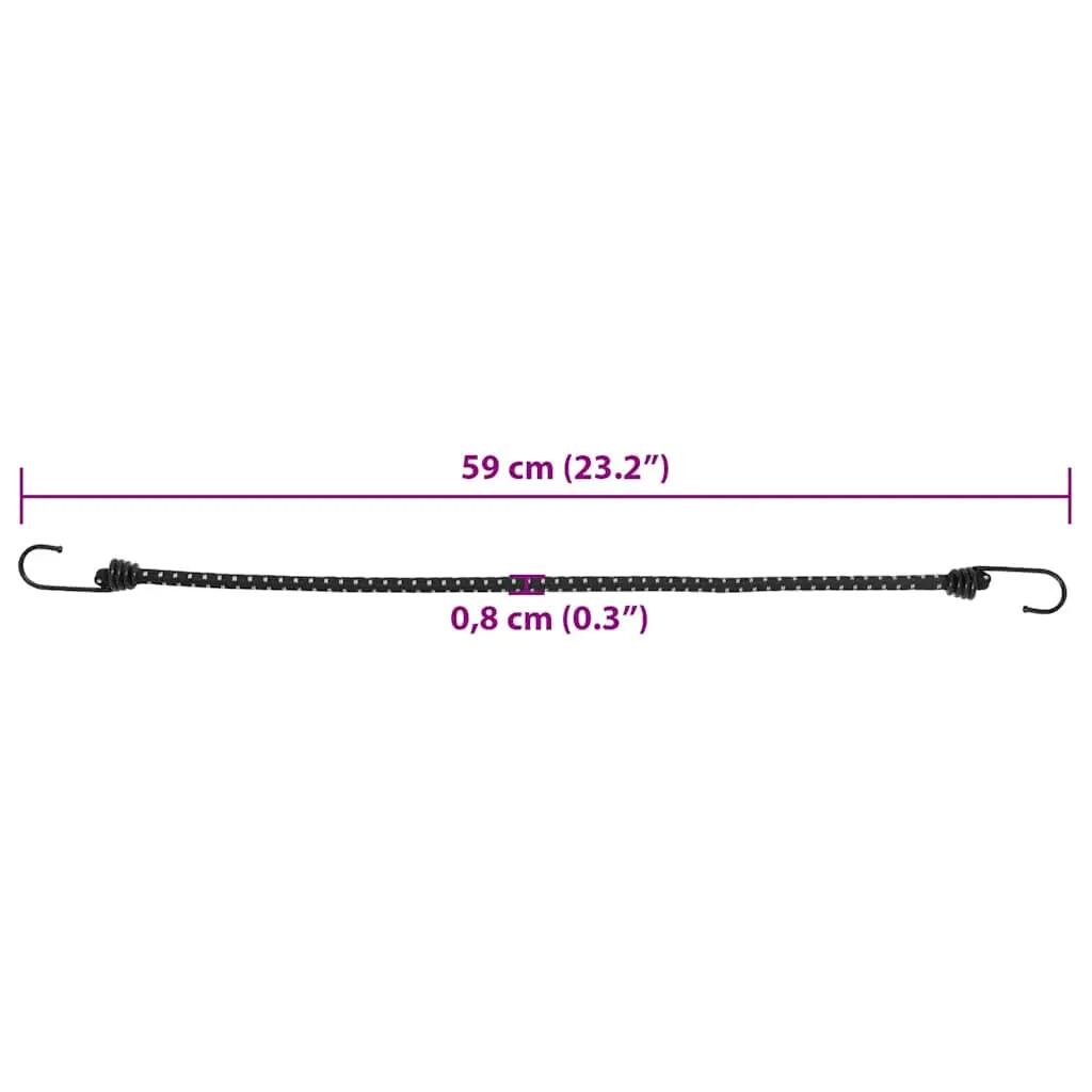 VidaXL spanelastieken met reflecterende strip en haken, 25 stuks, 59 cm 7/7