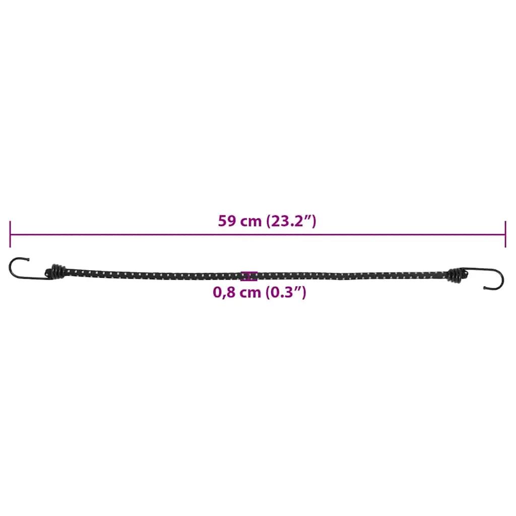 Vidaxl Spanngummis mit reflektierenden Streifen und Haken 50 Stück 59 cm 7/7