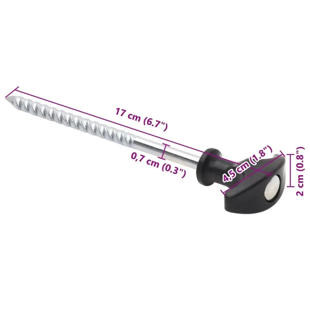 VidaXL Piquets 24 pcs 7 mm x 17 cm acier galvanisé 6/6