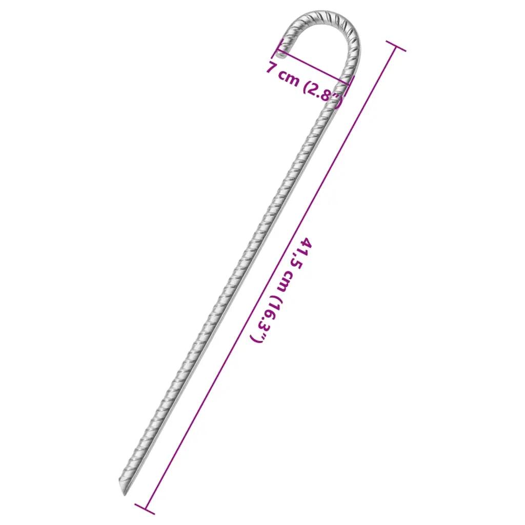 VidaXL Tentharingen 12 stuks 12 mm 41,5 cm verzinkt staal 5/5