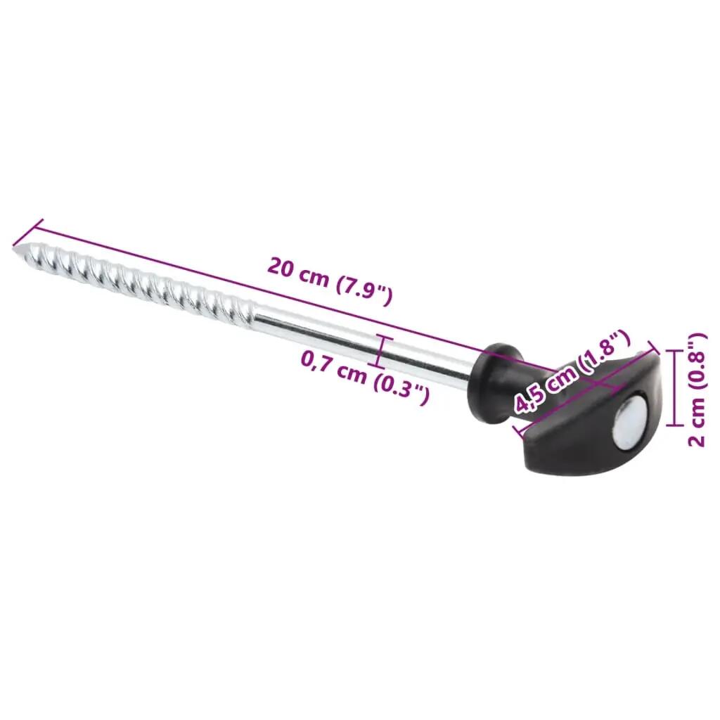 VidaXL Tentharingen 24 st 7 mm x 20 cm gegalvaniseerd staal 6/6