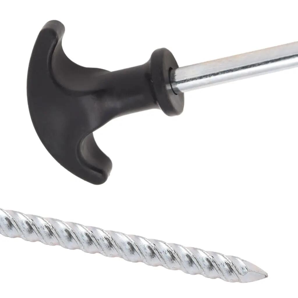 VidaXL Piquets 24 pcs 7 mm x 17 cm acier galvanisé 5/6