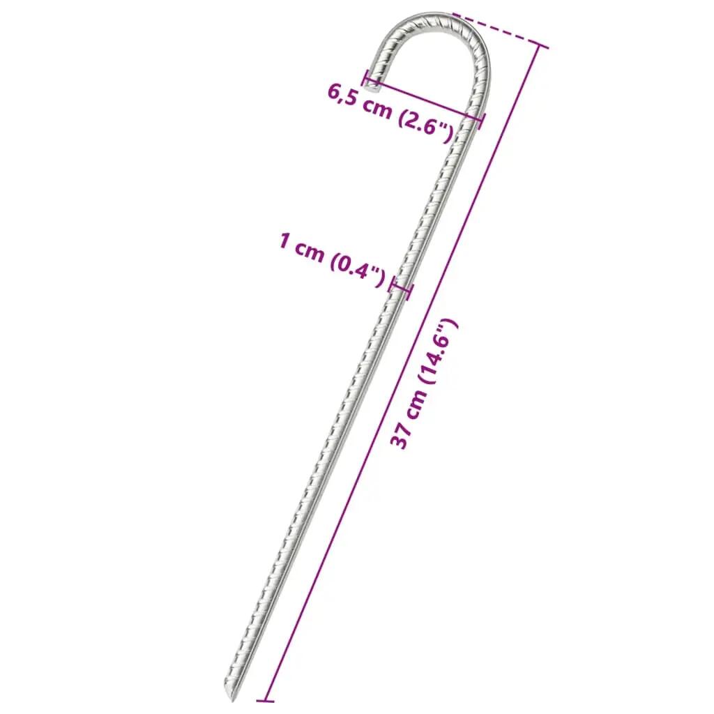 VidaXL Kołki do namiotu 6 szt Ø10 mm x 37 cm stal ocynkowana 5/5
