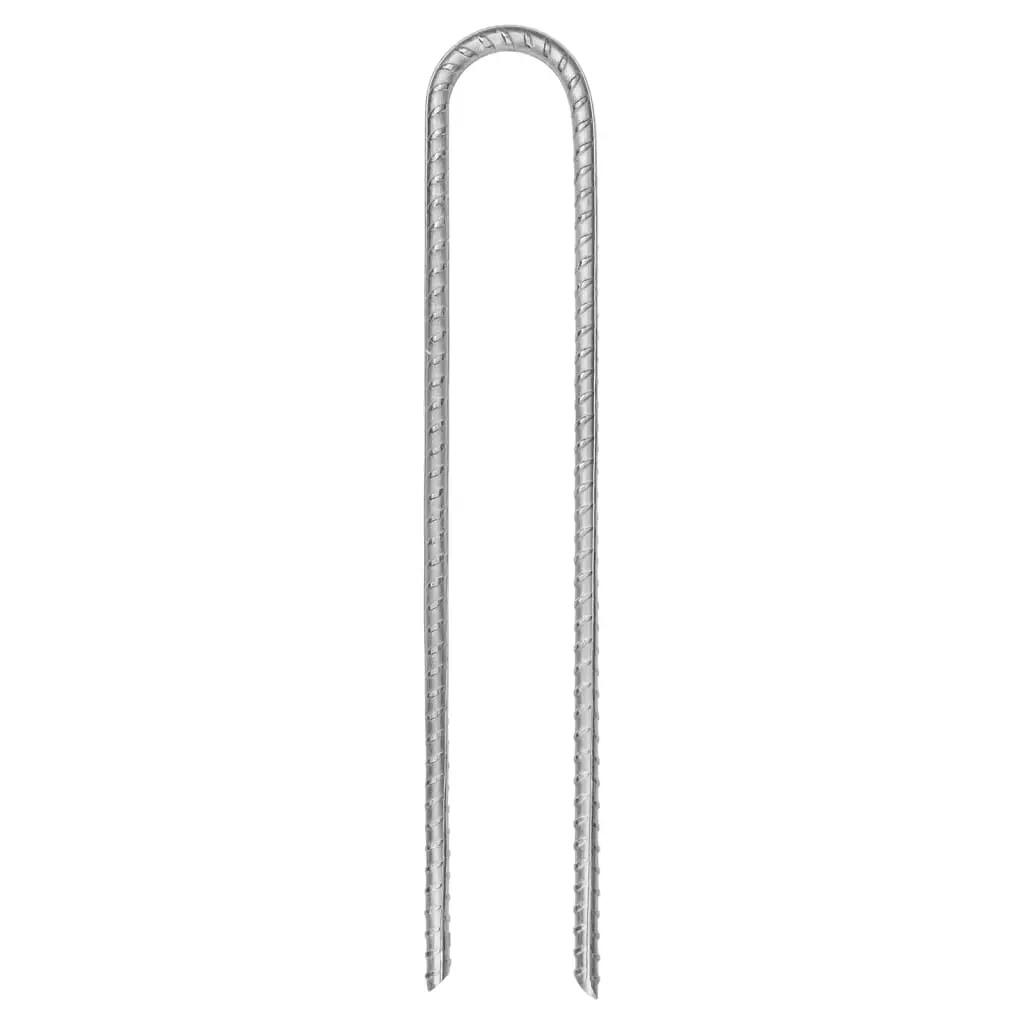 VidaXL Piquets de tente en U 6 pcs Ø7 mm 30 cm acier galvanisé 2/6