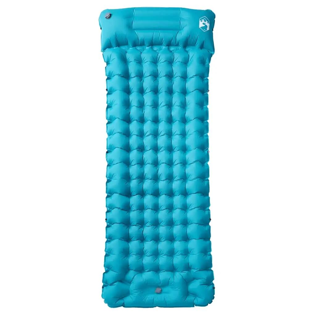 Matelas de Camping Auto-Gonflant Vidaxl avec Oreiller - Bleu 2/7
