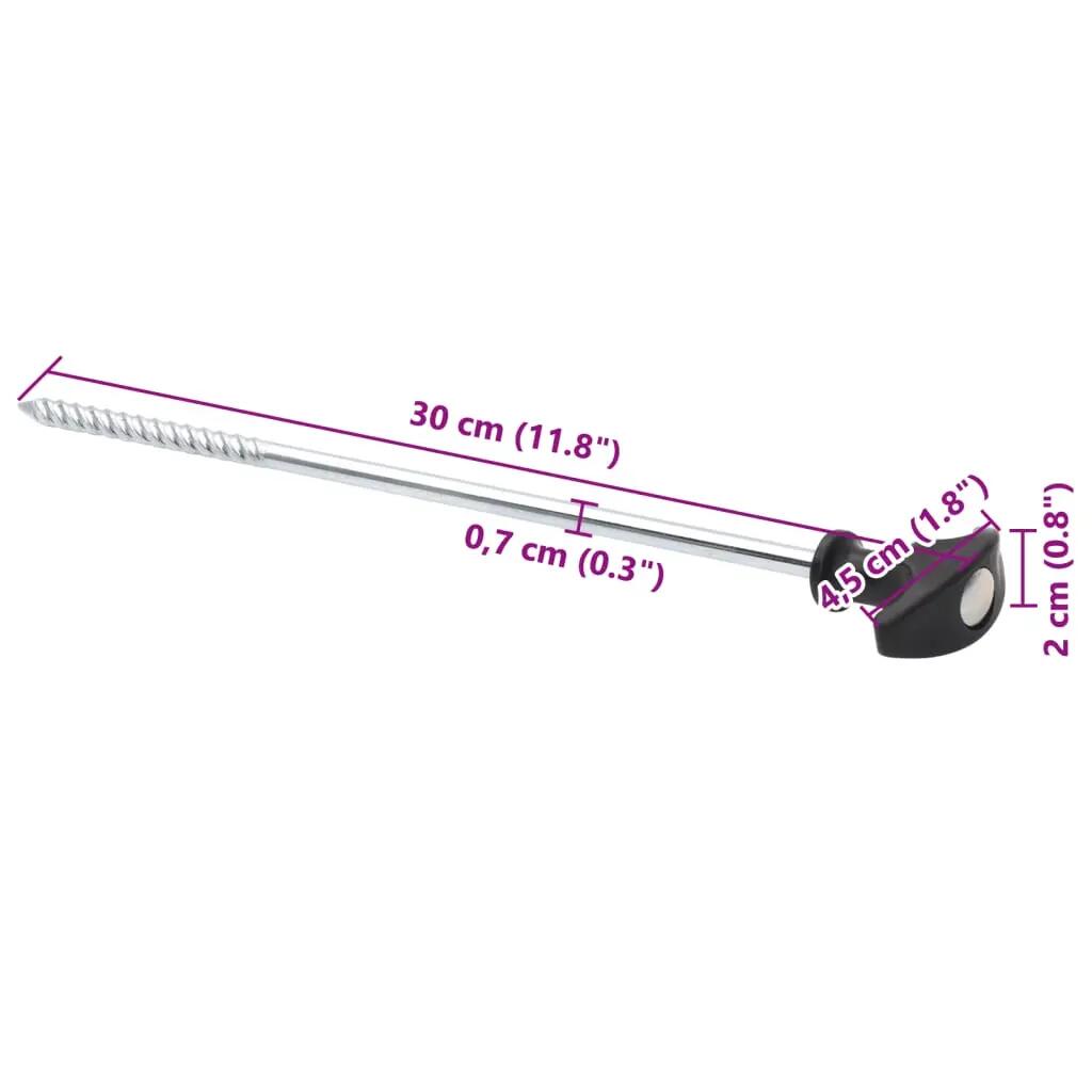 VidaXL Śledzie do namiotu 24 szt Ø7 mm 30 cm stal ocynkowana 6/6