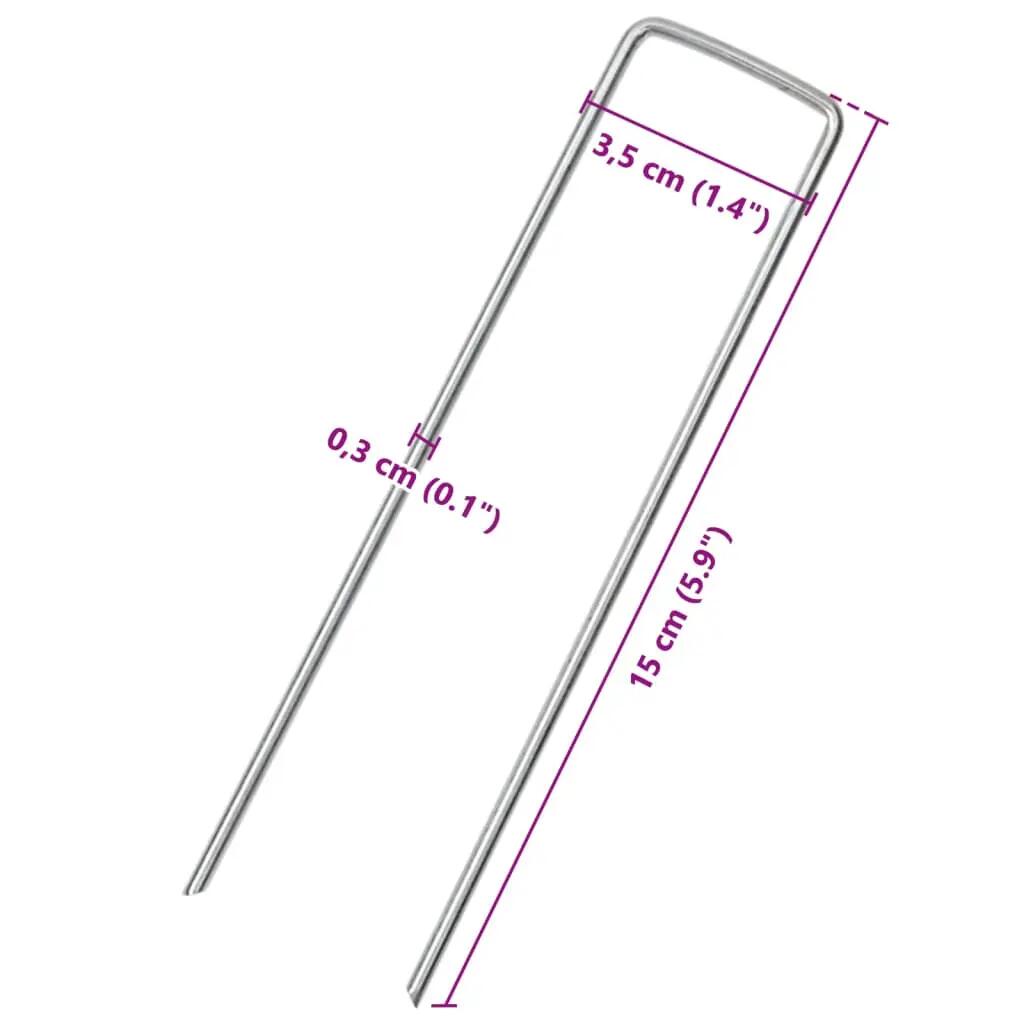 VidaXL 25 kotew gruntowych U 15x3,5 cm stal ocynkowana 5/5