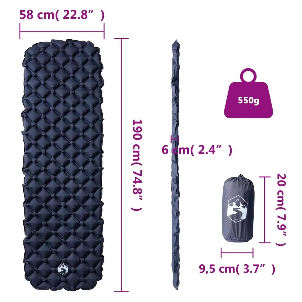 Vidaxl Aufblasbare Campingmatratze 190x58x6 cm - 1 Person Grau 6/7