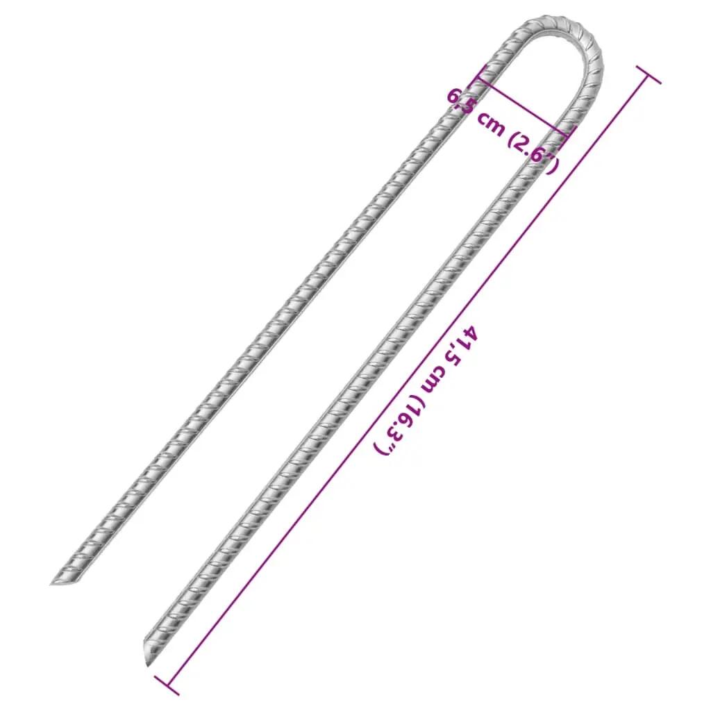 VidaXL tentharingen U-vorm 6 stuks Ø12 mm 41,5 cm gegalvaniseerd staal 5/5