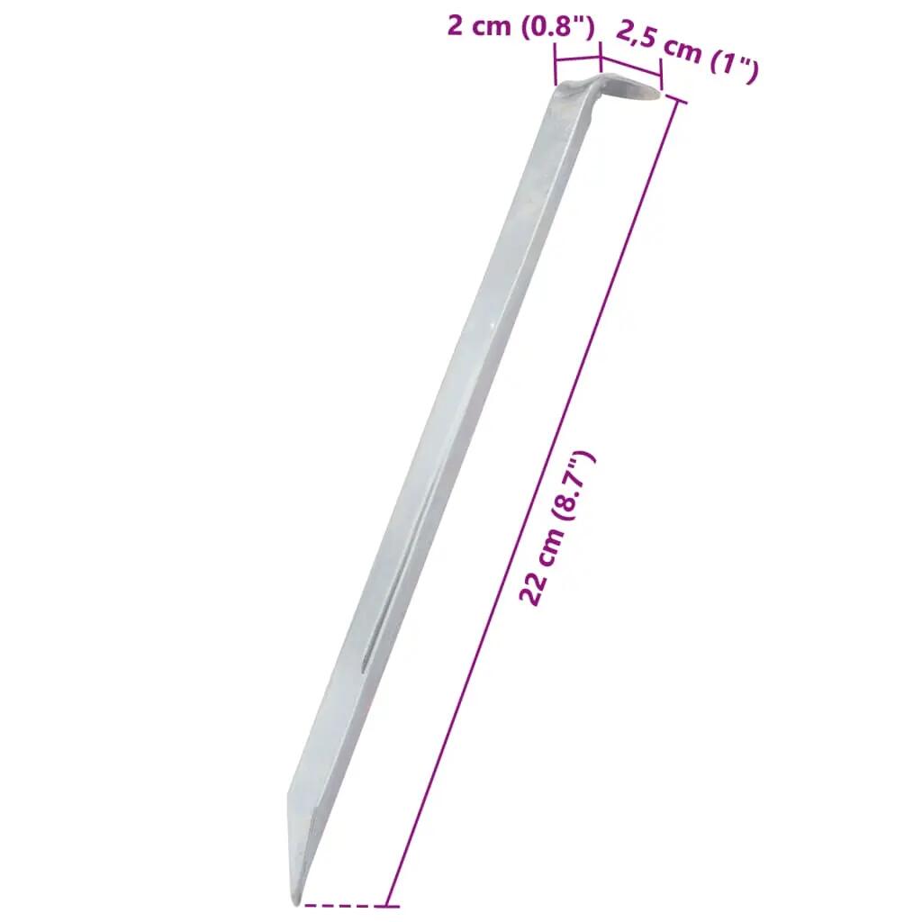 VidaXL śledzie do namiotu 24 szt Ø20 mm 22 cm ocynkowana stal 7/7