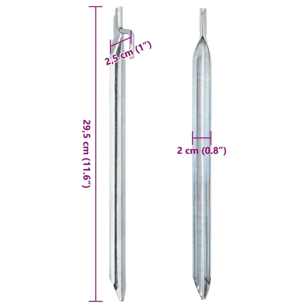 VidaXL piquets de tente 24 pcs Ø20 mm x 29,5 cm acier galvanisé 6/6