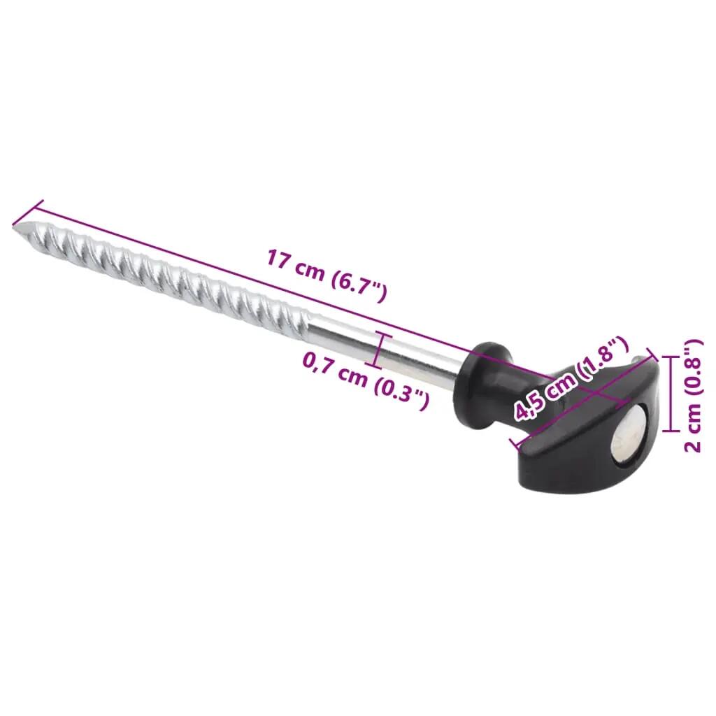 VidaXL kołki do namiotu 12 szt Ø7 mm 17 cm stal ocynkowana 6/6