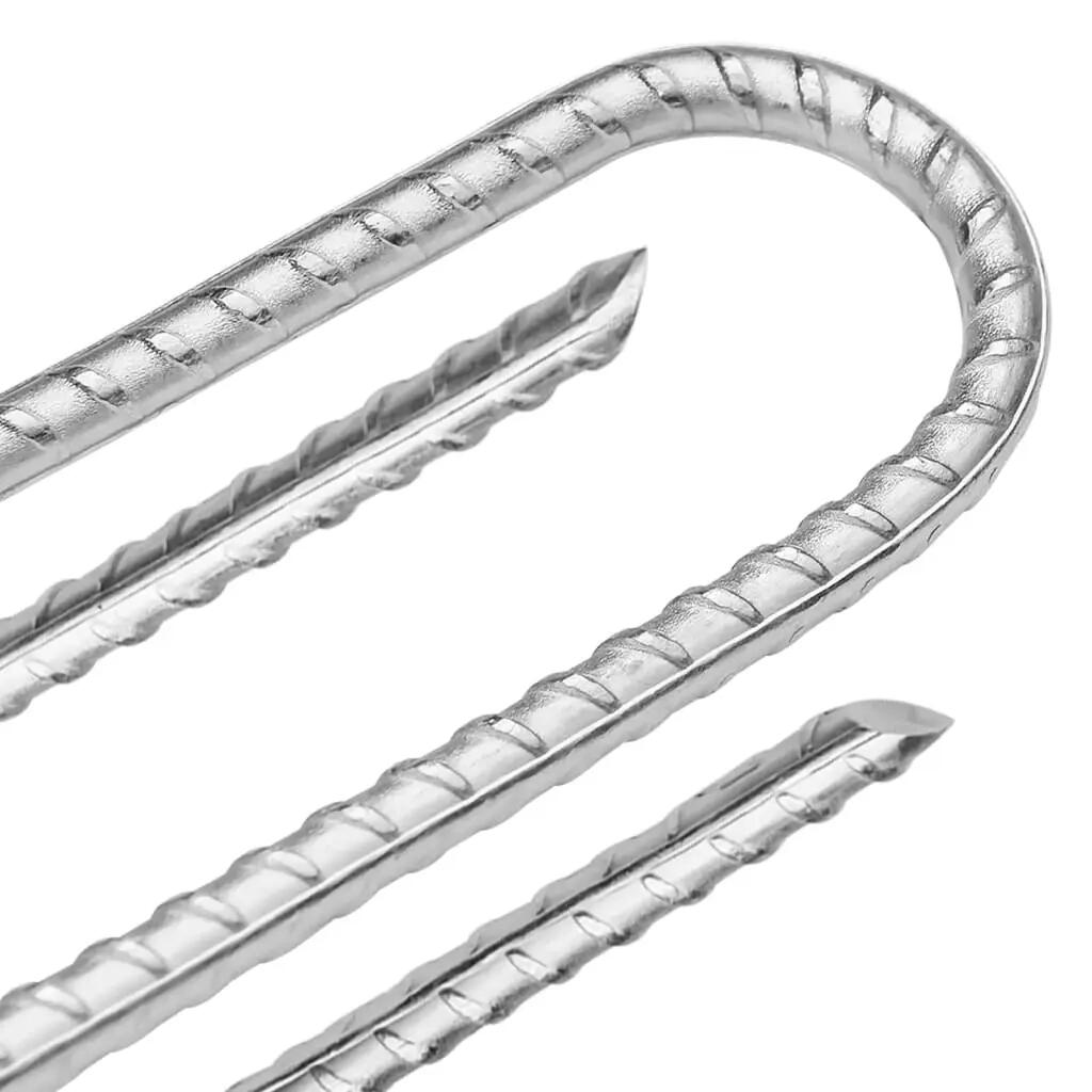 VidaXL tentharingen U-vorm 6 stuks Ø12 mm 41,5 cm gegalvaniseerd staal 4/5