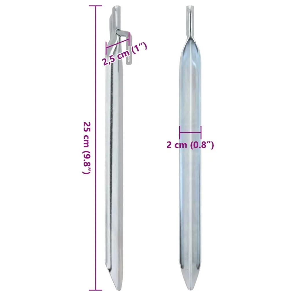 VidaXL Tentharingen V-vormig 24 stuks Ø20 mm x 25 cm Gegalvaniseerd Staal 6/6
