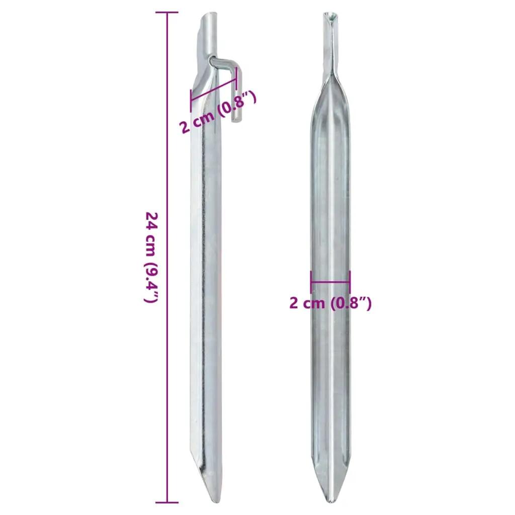 VidaXL Śledzie do namiotu V 24 szt. Ø20 mm 24 cm stal ocynkowana 6/6