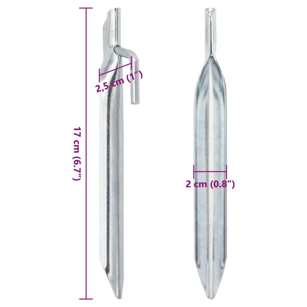 Vidaxl piquets de tente 24 pcs en forme de V ø20 mm 17 cm acier galvanisé 6/6
