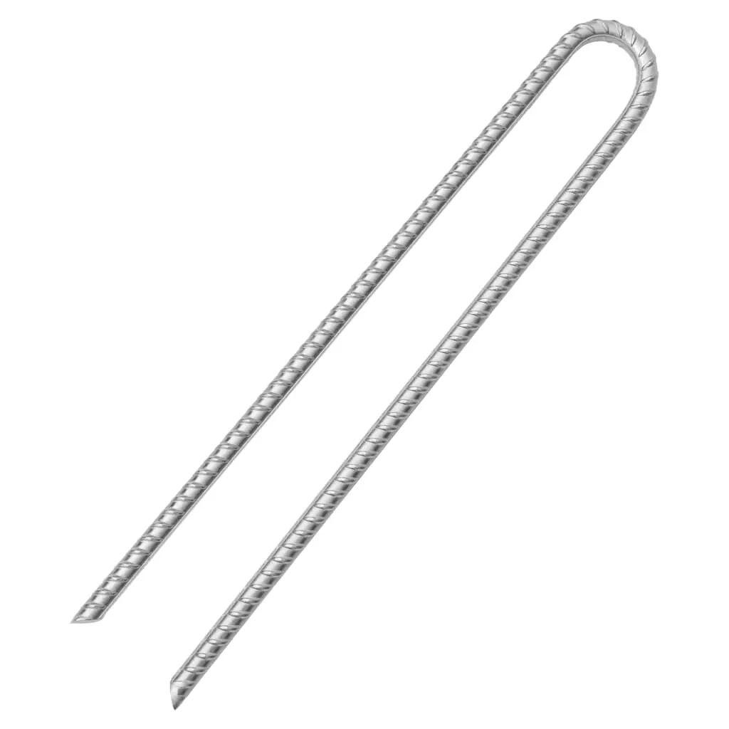 VidaXL tentharingen U-vorm 6 stuks Ø12 mm 41,5 cm gegalvaniseerd staal 3/5