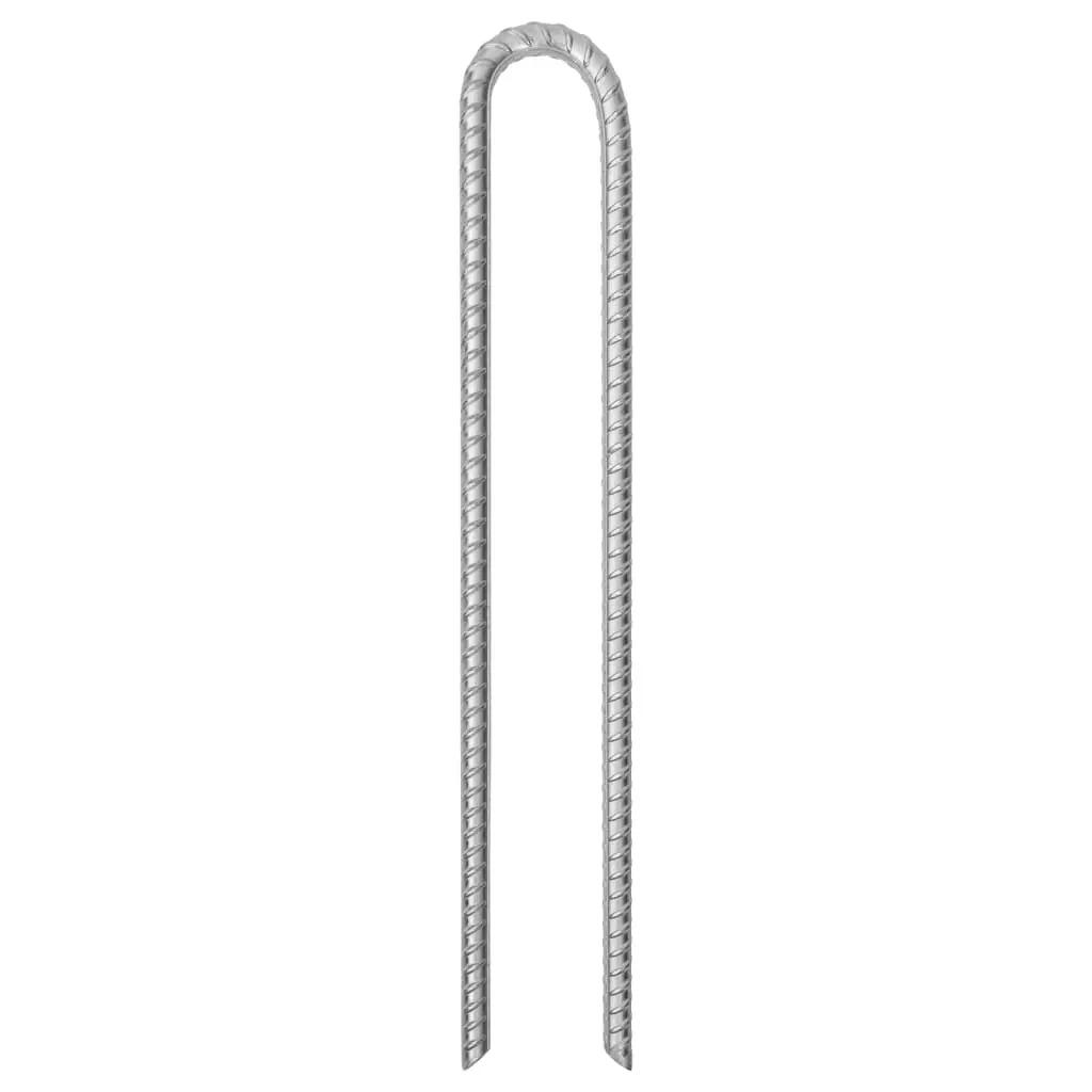 VidaXL tentharingen U-vorm 6 stuks Ø12 mm 41,5 cm gegalvaniseerd staal 2/5