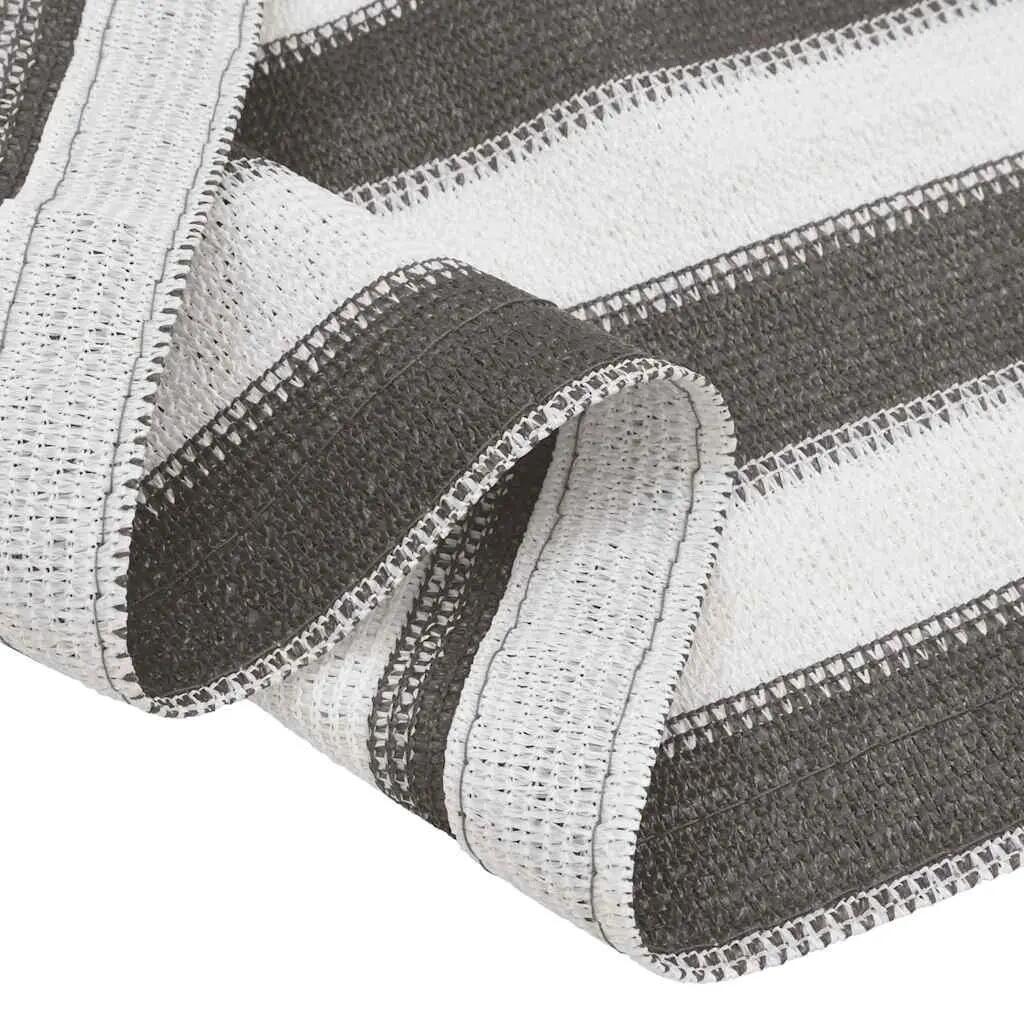 Tapis de tente confortable Vidaxl 400x400 cm HDPE anthracite et blanc 6/7