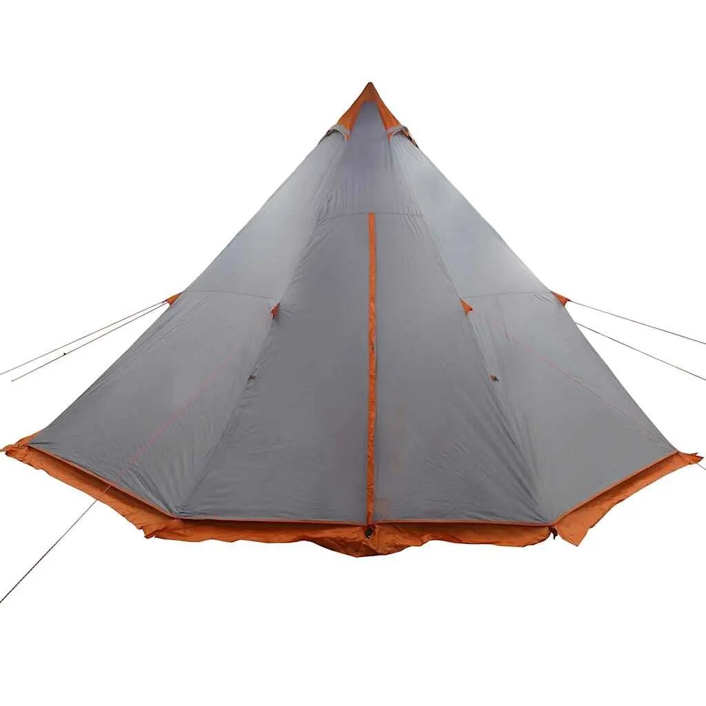 VidaXL Namiot tipi 6-osobowy wodoodporny szary/pomarańczowy 5/7