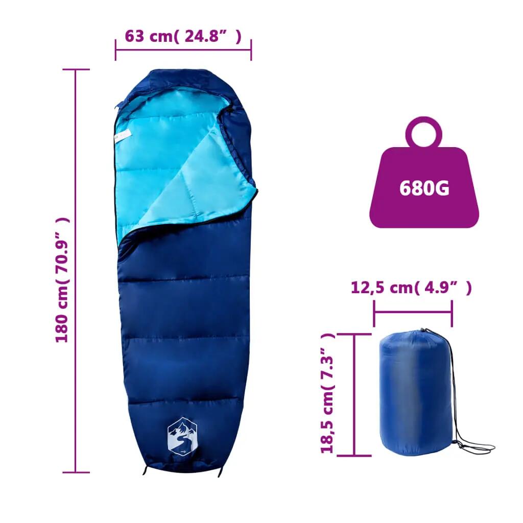 Sac de couchage adulte momie 3 saisons 15-25°C vidaXL 5/5