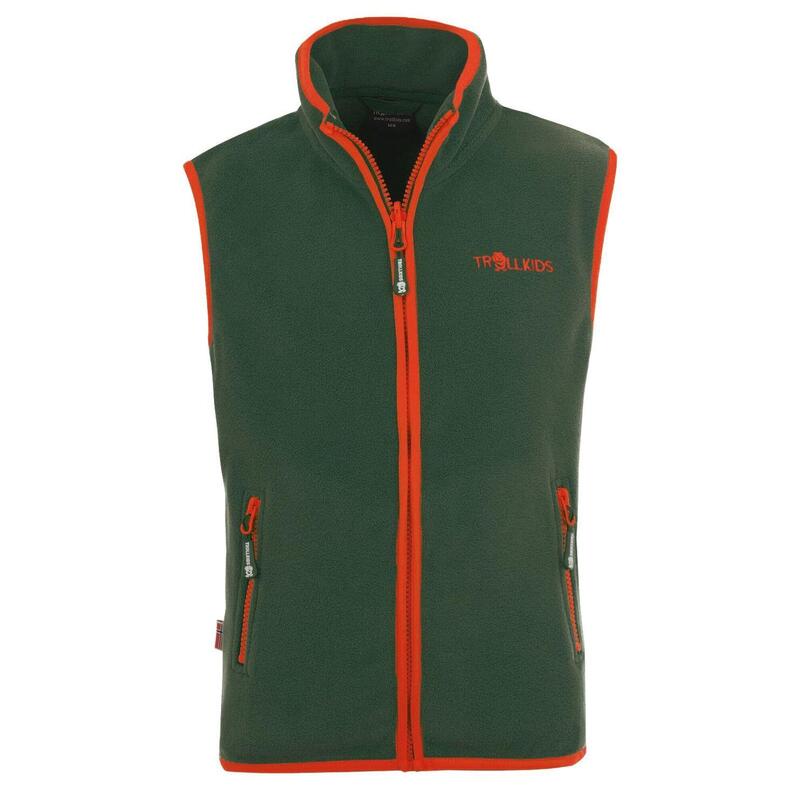 Gilet polaire enfant Arendal vert forêt/orange