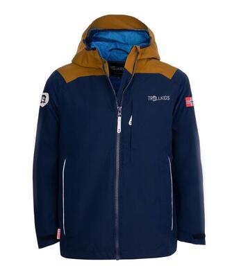 Kinder Regenjacke Bergen Leuchtendes Blau/wolkig grau