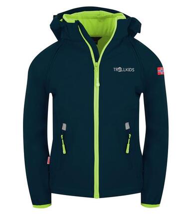Veste softshell pour enfants Rondane Hydrofuge Bleu marine / Lime