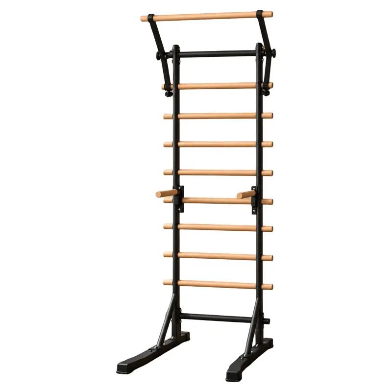 Homefittools Standing Stall Bar Basic Model – Black Freestanding Wooden Stall Bar