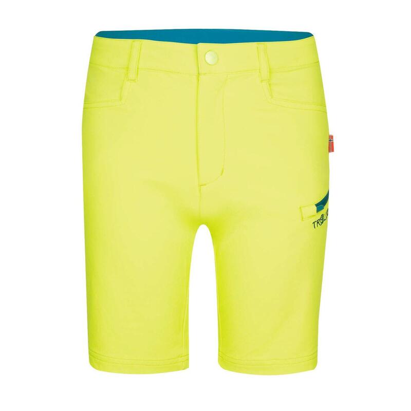 Short enfant Haugesund jaune citron/bleu pétrole