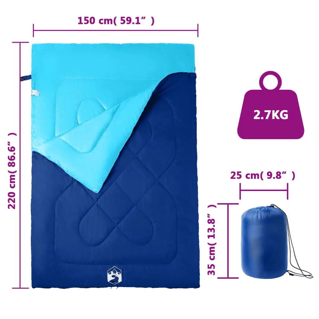Sac de couchage double VidaXL 2 coussins 3-4 saisons 5/5